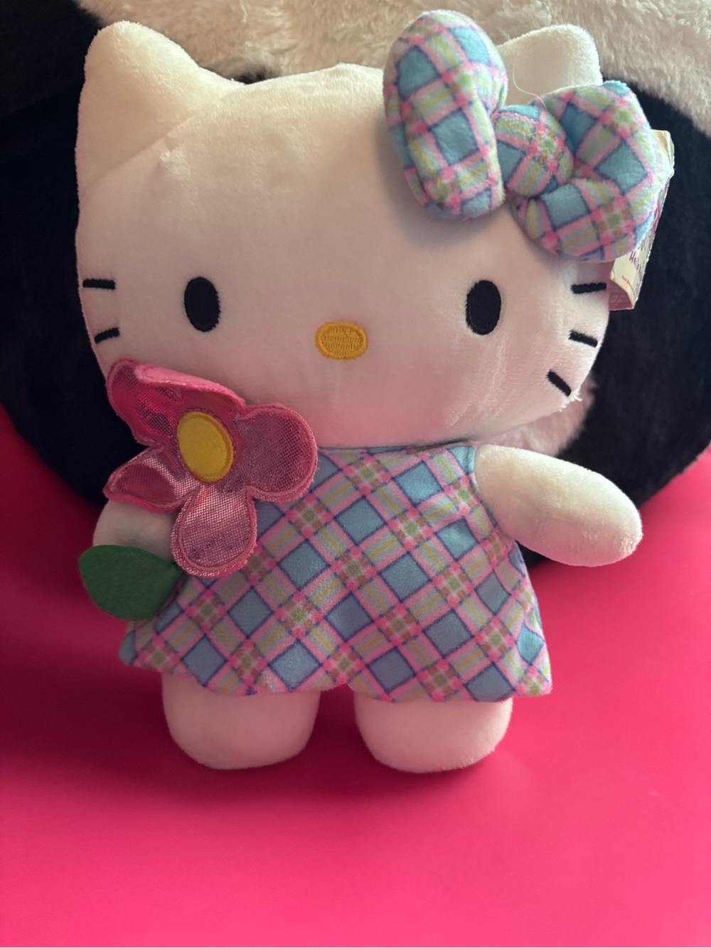 Sanrio Hello Kitty 8" Easter Plush - Pastel Plaid Dress & Flower NWT - Picture 5 of 9